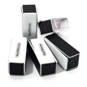 Smooth Polishing File Shiner Nail Buffer Sanding Block Black and White Four sided Polishing Buffer Block