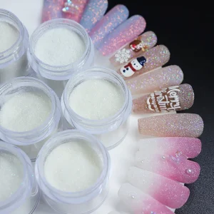 Snow White Powder High Quality Clear Glitter Sugar Powder 10ML box Nail Accessories for Nail Salon&DIY