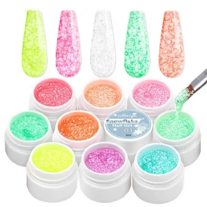 Snowflake Nail Gel Polish Glitter Snow Sequin Soak Off Nail Gel Polish