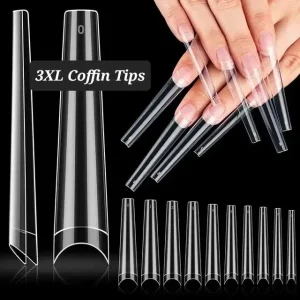 Soft Gel Nail Tips Full Cover Half Matte Artificial ABS Clear Natural Nail Tips Press on Nails Tips