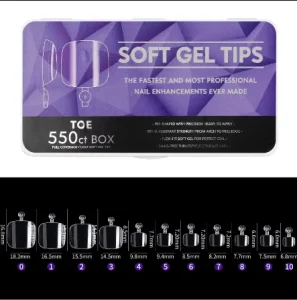 Soft Gel Tips Toe Nail Enhancements 550pcs Box Artificial Fingernails Short Medium Long Nail Tips Clear Matte Gel X