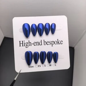 Solid Color Handmade False Nails Bright Colors Matte Frosted Finish Press on Nails Supports Customized Color Packaging