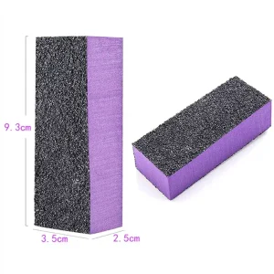 Sponge Nail Buffer Files Block Three Sided Black Sand 60 Grit Nails File Sanding Buffing Polishing Smooth and Shiny Nails