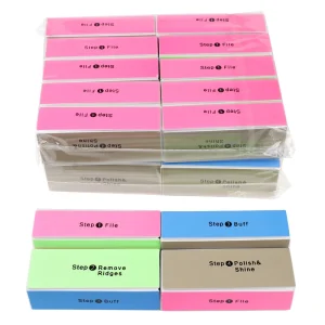 Sponge Nail Buffers Colorful Sanding Buffing Block Grinding Polishing Nail File 4 Sided Professional Nail Manicure Tool