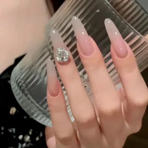 Square Coffin & Almond Shaped Press on Nails Custom 10 Pcs Nail Tips with Full Size for Beauty Nail Salon Suppliers