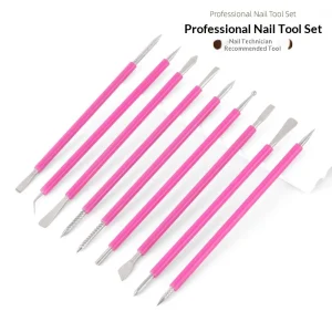 Stainless Steel Double Ended Cuticle Pusher Nail Art Polish Remover Exfoliator Nail Care Tool