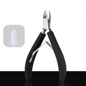 Stainless Steel Fingernail Dead Skin Remover Ergonomic Silicone Non Slip Handle Salon Nail Cuticle Tool
