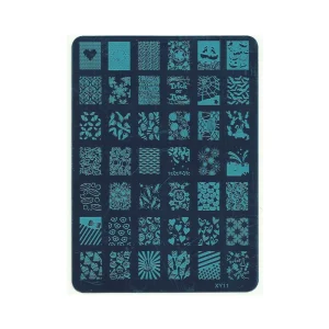 Stainless Steel Manicure Rectangular Stencil Lace Multi element Transfer Nail Stamp Tool Nail Printing Plate