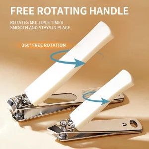 Stainless Steel Minimalist Creamy White Design Compact For Storage Durable Dual Nail Clipper Set
