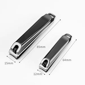 Stainless Steel Nail Clippers Cutters Large and Small Sizes with Metal Box for Fingers