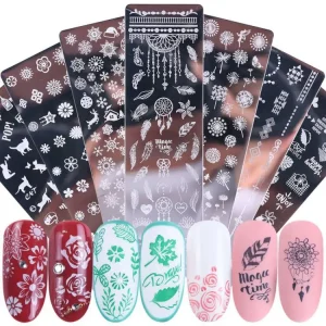 Stainless Steel Nail Template Flower Animal Leaf Snowflake Custom Nail Art Stamping Plate Stamping Tool