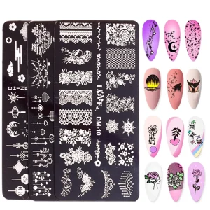 Stainless Steel Nail Template Flower Butterfly Custom Nail Art Stamping Plate Stamping Tool Vendors