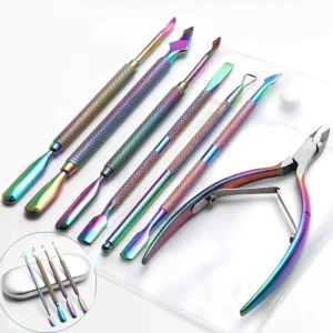 Stainless Steel Nail Tools Professional Double Nail Nipper Cuticle Scissors Manicure Pedicure Set