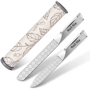 Stainless Steel Zebra Nail File Double Sided Straight Pattern 100 180 Grit Reusable Durable Manicure Grinding Tool