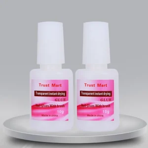 Star Speed Super Strong Long Lasting 10g Pink Nail Glue Gel Fast Drying Nail Bond Glue Brush on Nail Glue