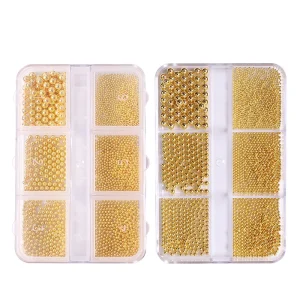 Steel Gold Bead Silver Beads 3D Decal Stickers Nail Art Decoration