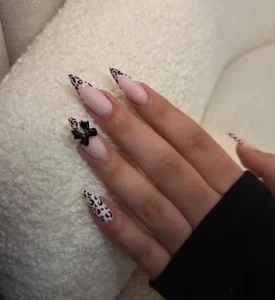 Stiletto French Tip Press on Nails Handcrafted Glossy Salon Quality