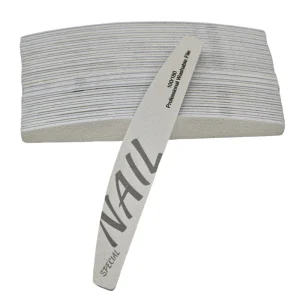 Stronger Washable 100 180 Nail Care Manicure Tool Half Moon Nail File Professional Salon Use Double Side File