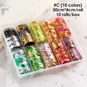 Summer 3D Aluminum Mesh Sticker Nail Decals Glitter Foil Paper Manicure Set Sparkly Silk Hollow Net Foils Plastic Material