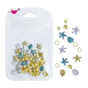 Summer 3D Nail Art DIY Accessories Mixed Sea Series Shell Star Nail Charms Stickers Resin for Finger Decoration