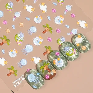 Summer Beach Bikini Nail Art Stickers Sexy Swimsuit Themed Nail Decals for Women Manicure