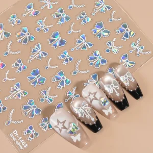 Summer Butterfly Nail Stickers Set Multiple Designs Colorful Butterfly Nail Art Decals for DIY Manicure