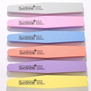Sunshine 100/180 Durable Washable Double Sided Nail File Set Professional Sponges Nail Buffer and File