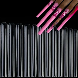 Super Long C curve Nail Extension Soft Gel Tips 3XL Full Cover Clear Artificial Square False Nail