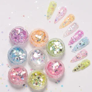 Super Shiny Sequins 3D Art Sticker for Nails Decals Charms Nail Decoration