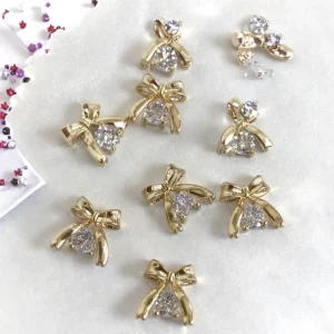 Super Sparkling Butterfly Nail Art Accessory Bow Jewelry Alloy Nail Decoration Diamond Rhinestone