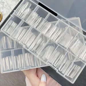 Super Thick Square Gel Artificial Fingernails 300pcs X Nail Tips Set Convenient Full Cover Application