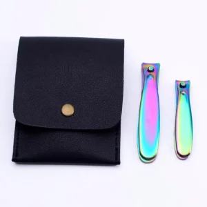 Supplier Ergonomic Handle Titanium Rainbow Color Thick Toenail Nail Cutting Trimmer Clippers Set
