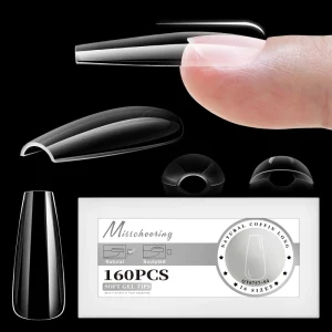 Supply Asian High-end Trendy Nail Salon Nail Tips Semi-matte Seamless Nails for Finger 16 Sizes in a Box