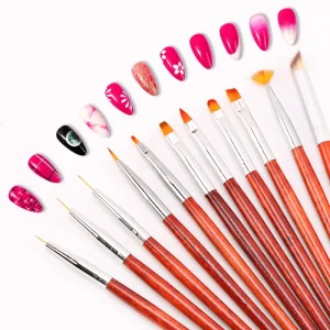 Supply New High Quality Nail Brush With Mahogany Handle Carved Nail Art Painting Pen Wooden Nail Phototherapy Pen Brush