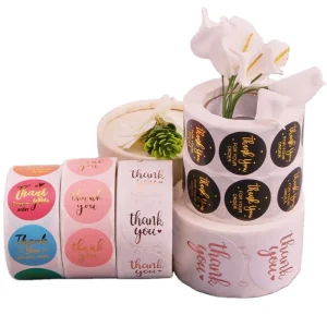 Supporting My Small Business Waterproof Paper Round 500 Labels Per Roll Baking Gold Foil Thank You Stickers