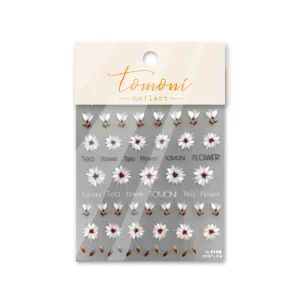 TOMONI 2156 Emboss Flower Decals Decoration Flower Nail Art Stickers