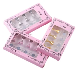 TSZS 3 Colors Magnetic Nail Tips Practice Holder Set Acrylic Crystal Training Display Stand for Press on Nail False Nail Display