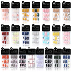 TSZS 30pcs High Quality Easy Apply Nail Supplies Nail Art Artificial Fingernails Press on Nail