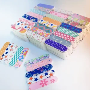 TSZS 6CM Cute Colorful Mini Nail File Double Side Nail Files Mini Sanding Buffer Block Set for Gel Polish Manicure Tools