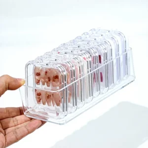 TSZS Large Capacity Press on Nails Empty Box Storage Container Packaging Transparent High Quality Square Empty Nail Boxes
