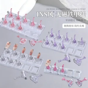 TSZS New INS Acrylic Nail Tips Holder Without Magnet Reusable Clear Nail Art Display Stand for Nail Salon
