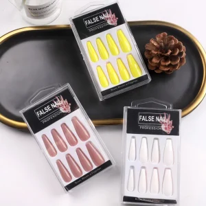 TSZS Ombre Multi Colors Full Cover Custom Easy Apply Nail Tips Supplies Artificial Fingernails Coffin Press on Nails