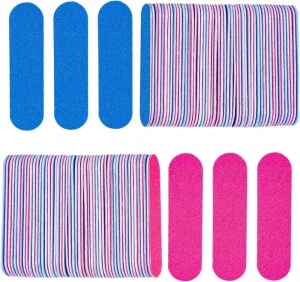 Tamax 80 100pcs Mini Sponge Nail Buffer Block Bulk 180 Grit Disposable Double Sided Home & Commercial Use Manicure Tools