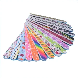 Tamax NAD019 rainbow Colorful Sponge Double Sided Manicure Nail File Buffer Grits 100 180 Supplies