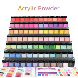 The Best Acrylic Powder Vendors Custom Private Label Colored Nail Acrylic Powder Bulk Non Toxic Nail Decoration 3-in-1