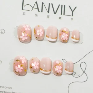 Thin Lightweight Press On Nails Comfortable Gel Fake Nail Tips Reusable Wearable Nails Long Time Daily Wearing