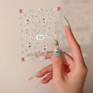 Tik Tok New Popular 5d Acrylic Nail Stickers 5D Flower Nail Art Stickers Nail Decals for Nails Decorations