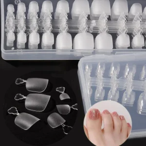 Toe Full Cover False Square Nail Tips Clear Natural False Nails Long Press on Nails Manicure DIY