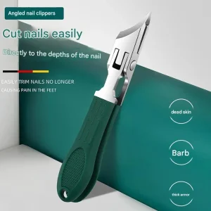 Toenail Clippers for Thick and Ingrown Nails Wide Jaw Opening Slanted Tip Toe Nail Cutter Anti Splash Design