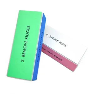 Tool Soft Foam Grit Pedicure Emery 4 Sided Way Colorful OEM ODM Label Block Manicure Sponge File Buffer Sanding Nail Art